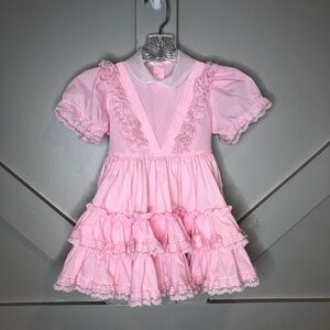 Lilo California Children’s Size 3 Pink Ruffle Lace 80s Party Dress Croquet